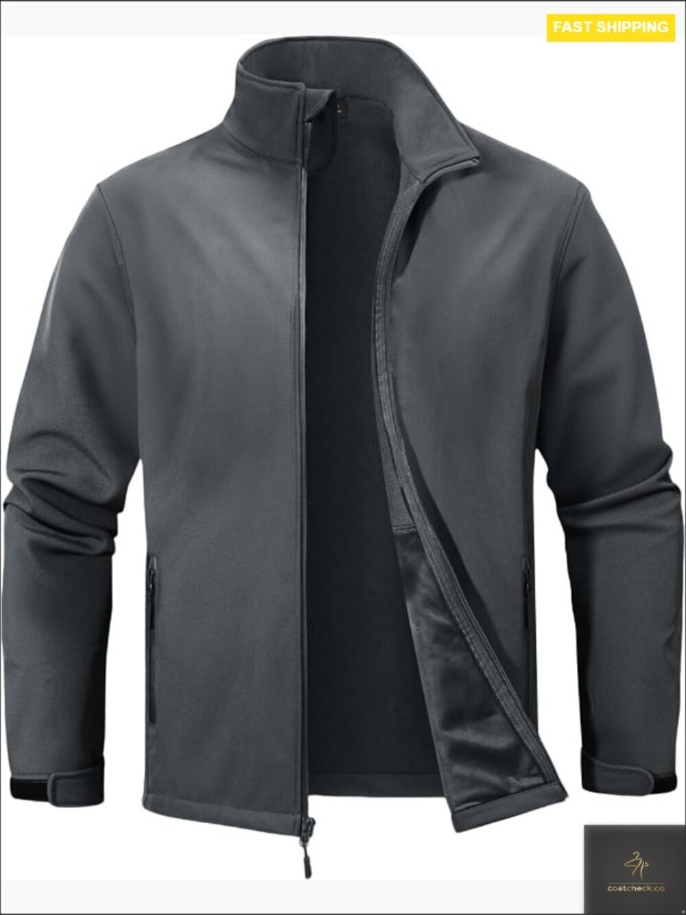 Men's Softshell Jacket Fleece Lined Lightweight Waterproof Rain Jacket Zip Up